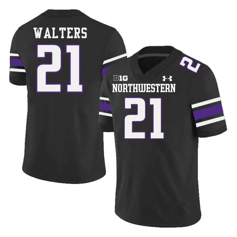 Northwestern Wildcats #21 Damon Walters College Football Jerseys Stitched-Black